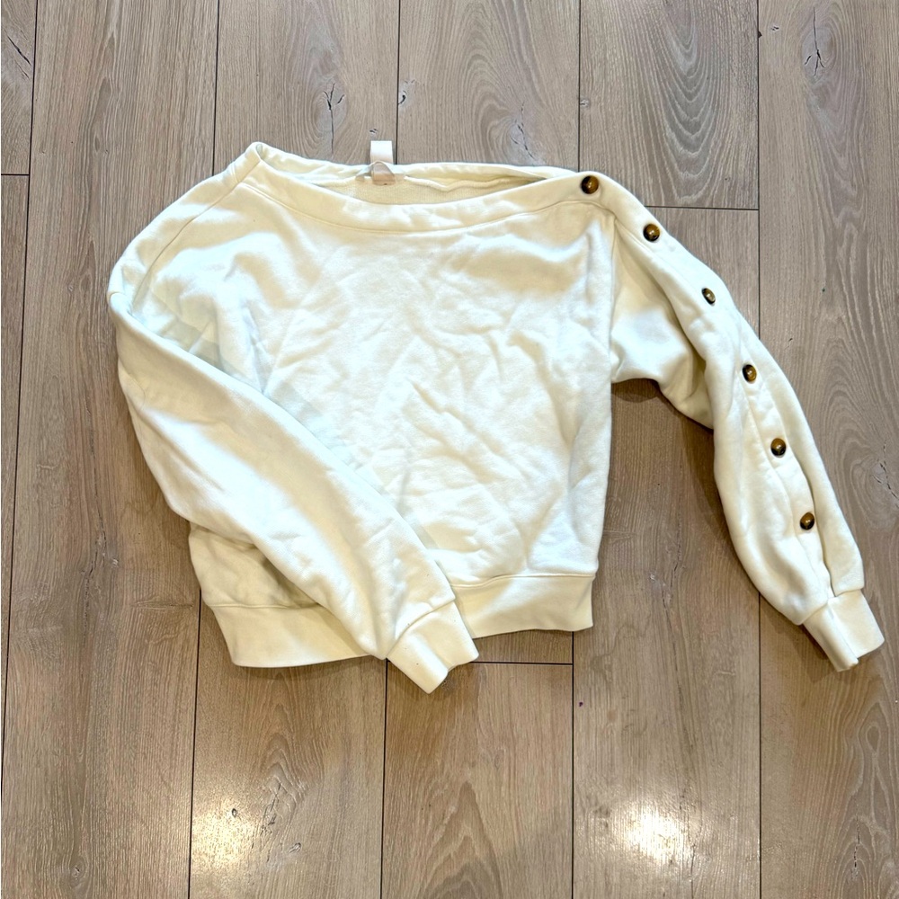 H&M cream off shoulder sweatshirt
